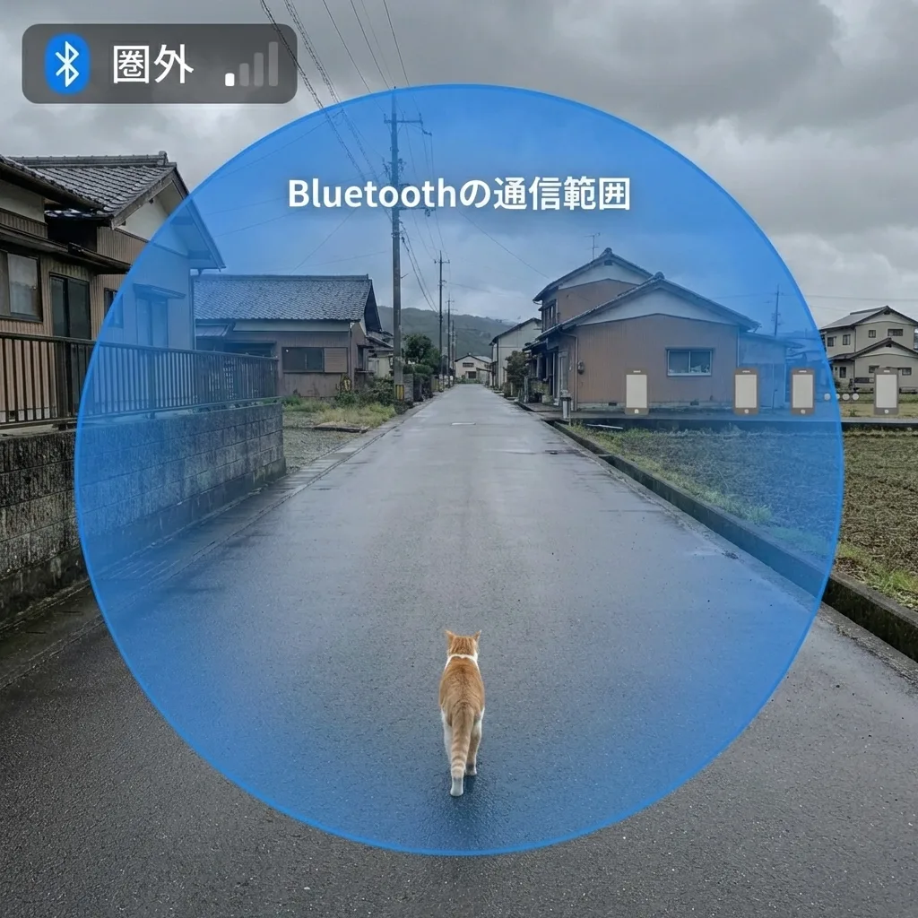 Bluetooth位置情報タグの通信範囲の限界